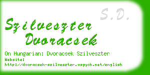 szilveszter dvoracsek business card